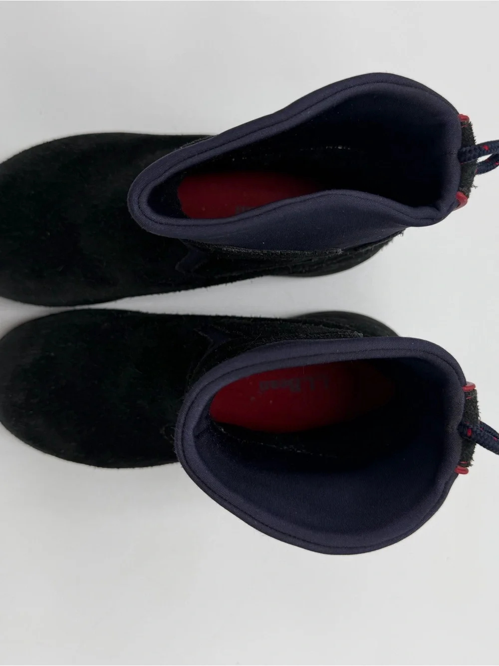 LL Bean Snow winter suede mid ankle boots Child Size 2 Thinsulate Blue Pur.